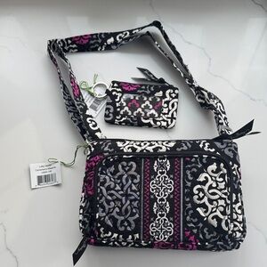 Vera Bradley Little Hipster Crossbody Bag w/Zip ID Case NWT Canterberry Magenta
